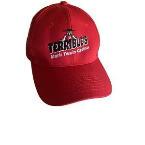 Terrible's Mark Twain Casino Red Snapback Hat  Baseball Top